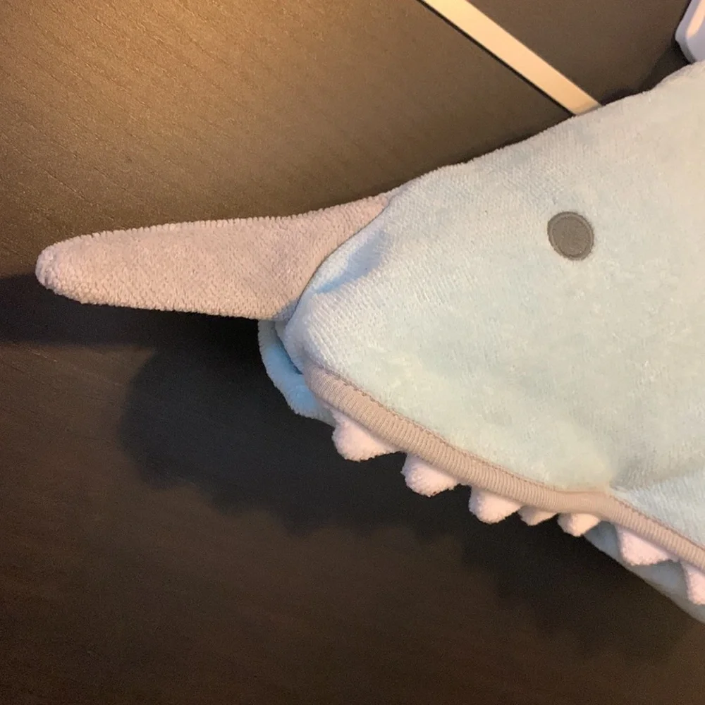 Cloud Island Blue Shark Hooded Bath Towel